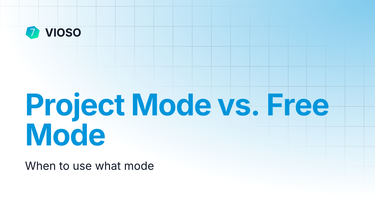 Project Mode vs. Free Mode | VIOSO